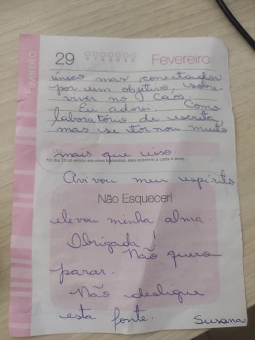 Escrita de Susana digitalizada